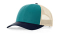 Richardson 115 Low Profile Trucker Hat – Blue Teal/Birch/Navy - Customized with Your Logo
