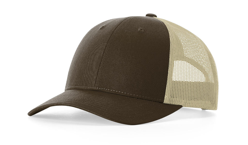 Richardson 115 Low Profile Trucker Hat – Brown/Khaki - Customized with Your Logo