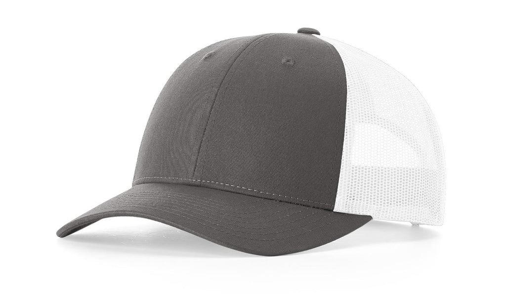 Richardson 115 Low Profile Trucker Hat – Charcoal/White - Customized with Your Logo