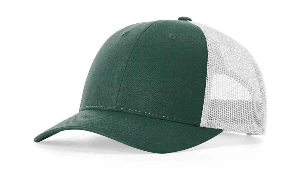 Richardson 115 Low Profile Trucker Hat – Heather Dark Green/Light Grey - Customized with Your Logo