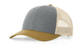 Richardson 115 Low Profile Trucker Hat – Heather Grey/Birch/Amber Gold - Customized with Your Logo