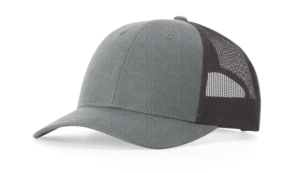 Richardson 115 Low Profile Trucker Hat – Heather Grey/Dark Charcoal - Customized with Your Logo