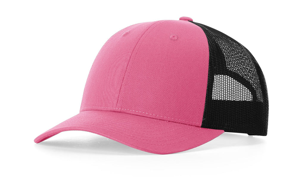 Richardson 115 Low Profile Trucker Hat – Hot Pink/Black - Customized with Your Logo