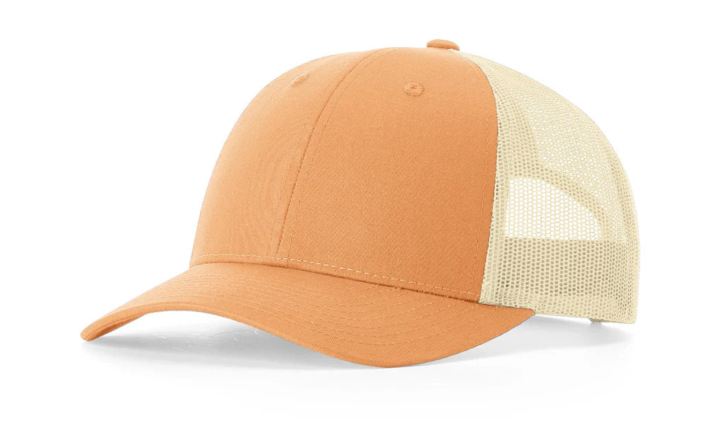 Richardson 115 Low Profile Trucker Hat – Peach/Birch - Customized with Your Logo
