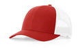 Richardson 115 Low Profile Trucker Hat – Red/White - Customized with Your Logo