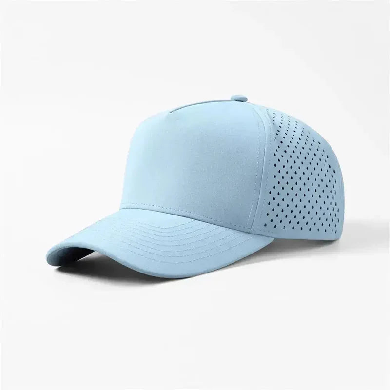 Foremost 6526 - 5 Panel Laser Performance Hat – L.blue - Customized with Your Logo