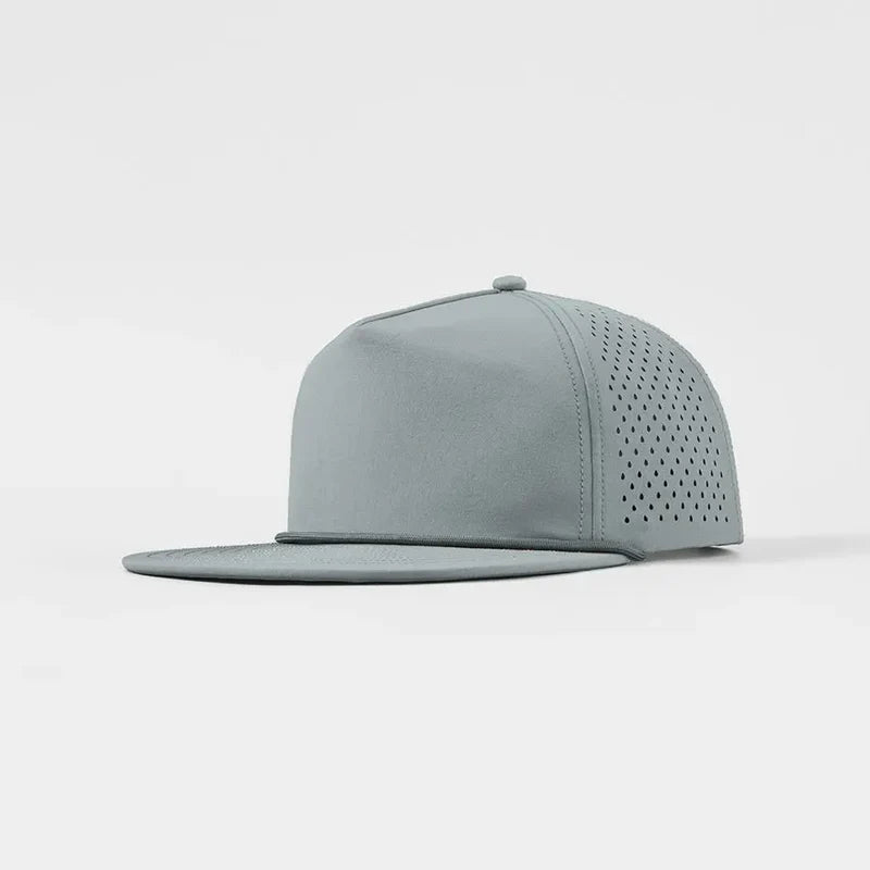 Foremost 5015P Perf 5-Panel Umpqua Rope Hat – Grey K106-5 - Customized with Your Logo