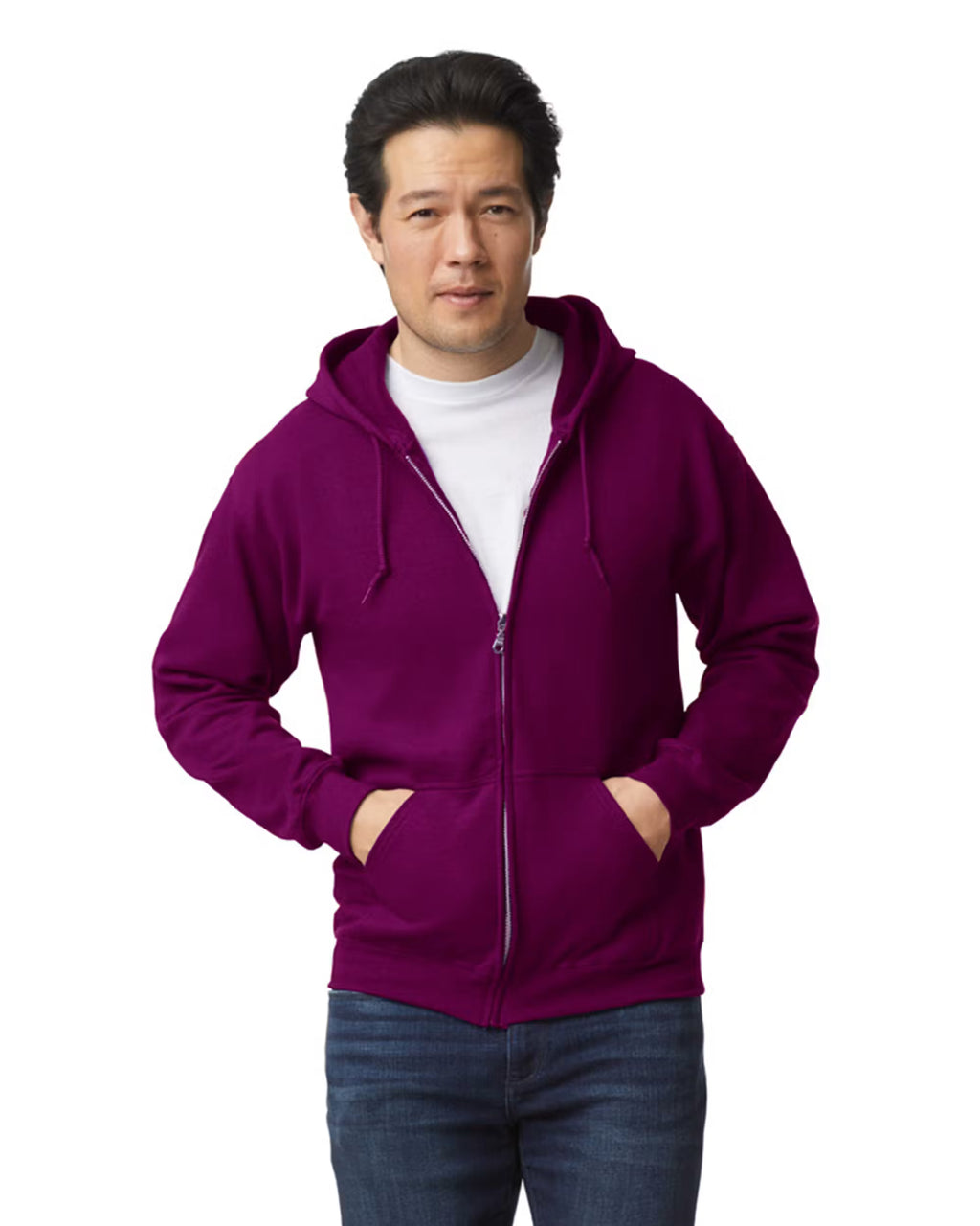 Gildan G186 - Unisex Heavy Blend 50/50 Full-Zip Hoodie - Custom Logo - 4" Left Chest Print