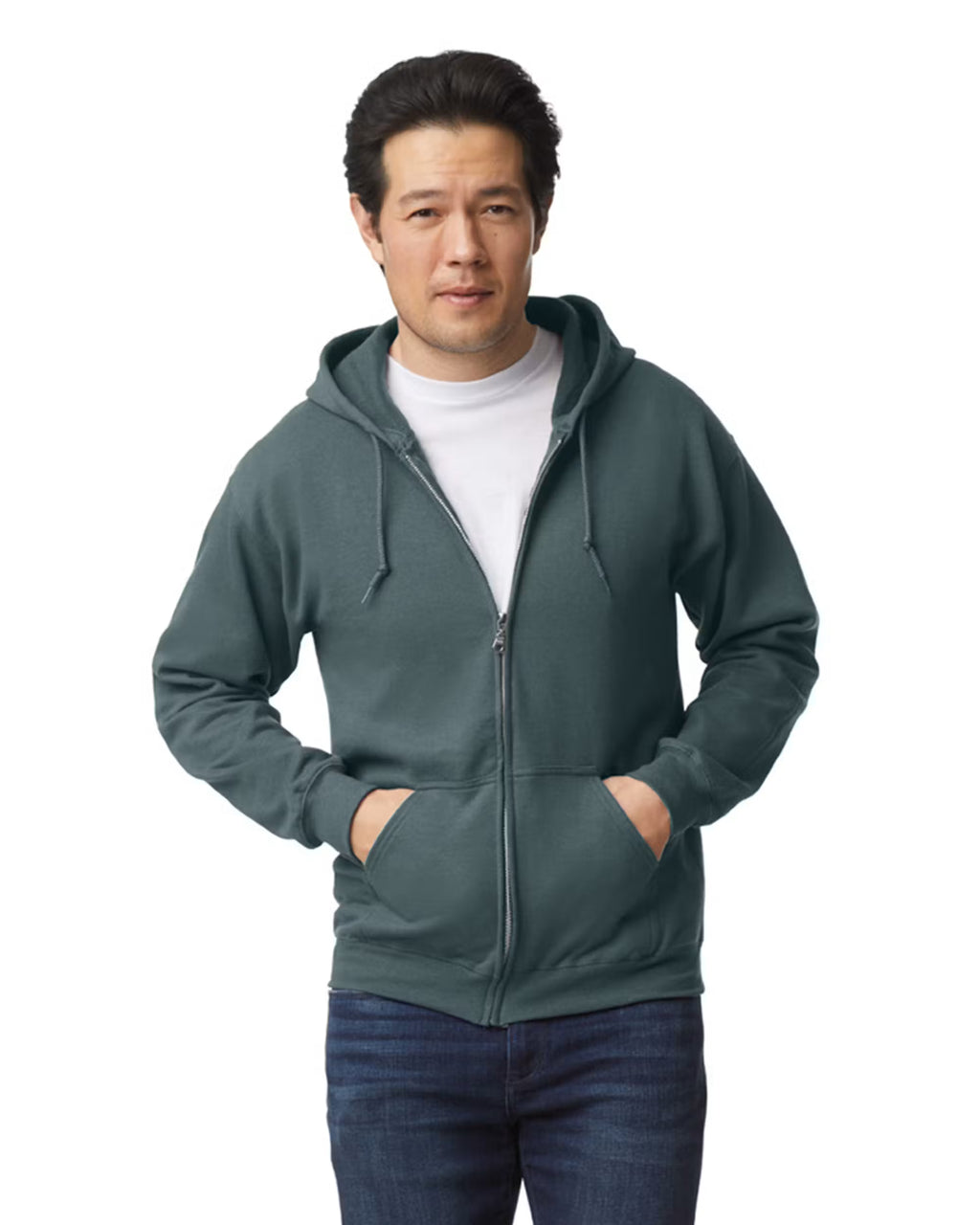 Gildan G186 - Unisex Heavy Blend 50/50 Full-Zip Hoodie - Custom Logo - 4" Left Chest Print