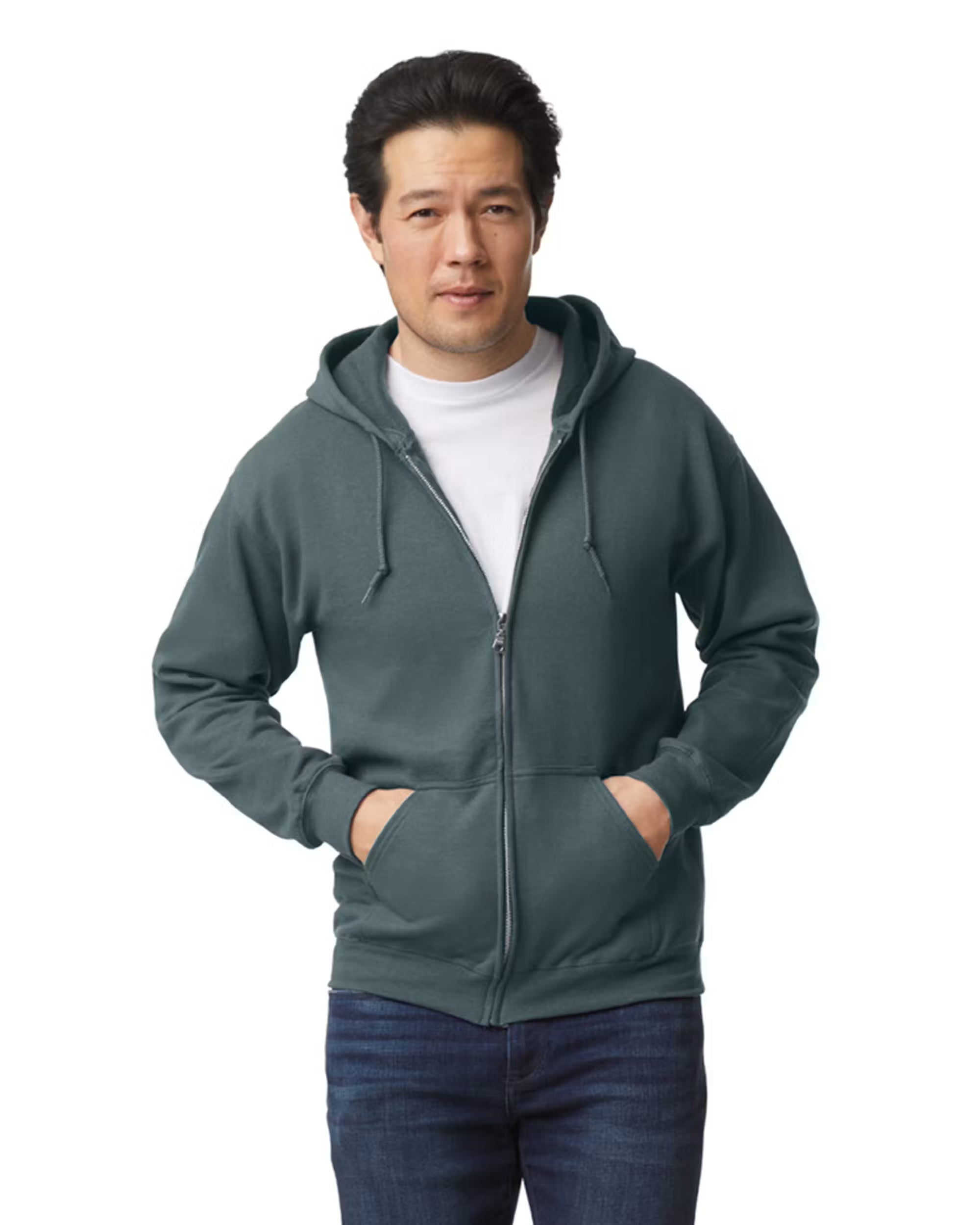 Gildan G186 - Unisex Heavy Blend 50/50 Full-Zip Hoodie - Custom Logo - 4" Left Chest Print