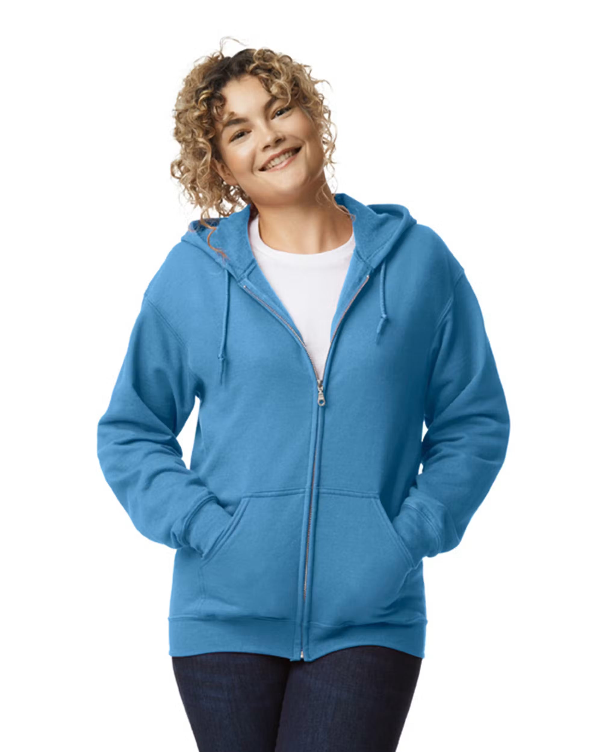 Gildan G186 - Unisex Heavy Blend 50/50 Full-Zip Hoodie - Custom Logo - 4" Left Chest Print