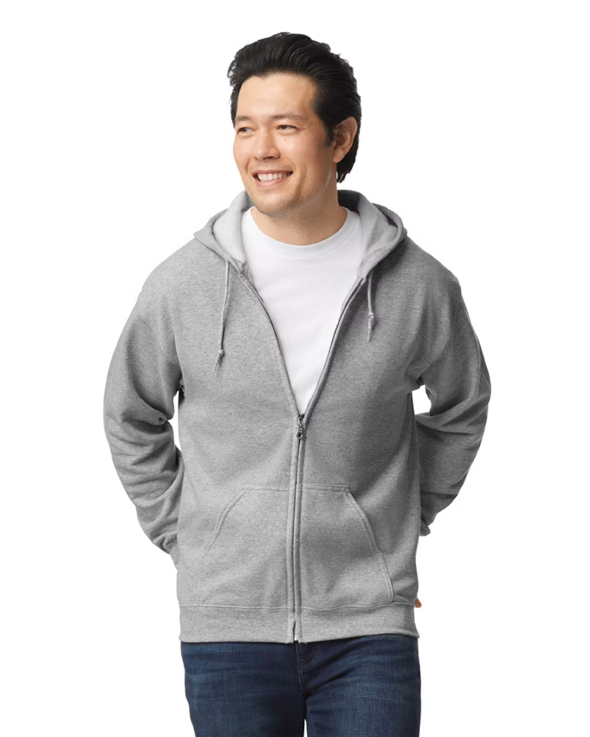 Gildan G186 - Unisex Heavy Blend 50/50 Full-Zip Hoodie - Custom Logo - 4" Left Chest Print