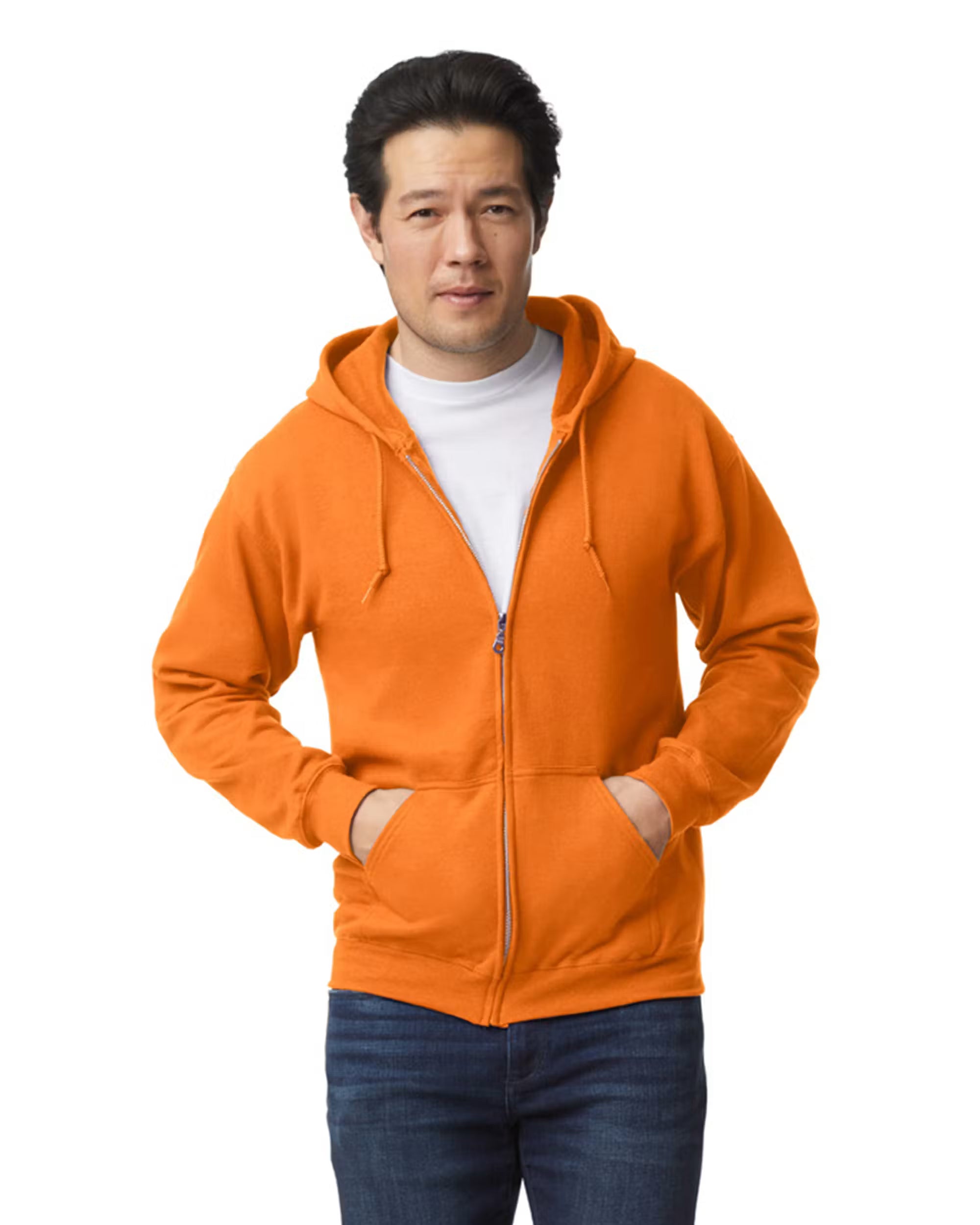 Gildan G186 - Unisex Heavy Blend 50/50 Full-Zip Hoodie - Custom Logo - 4" Left Chest Print