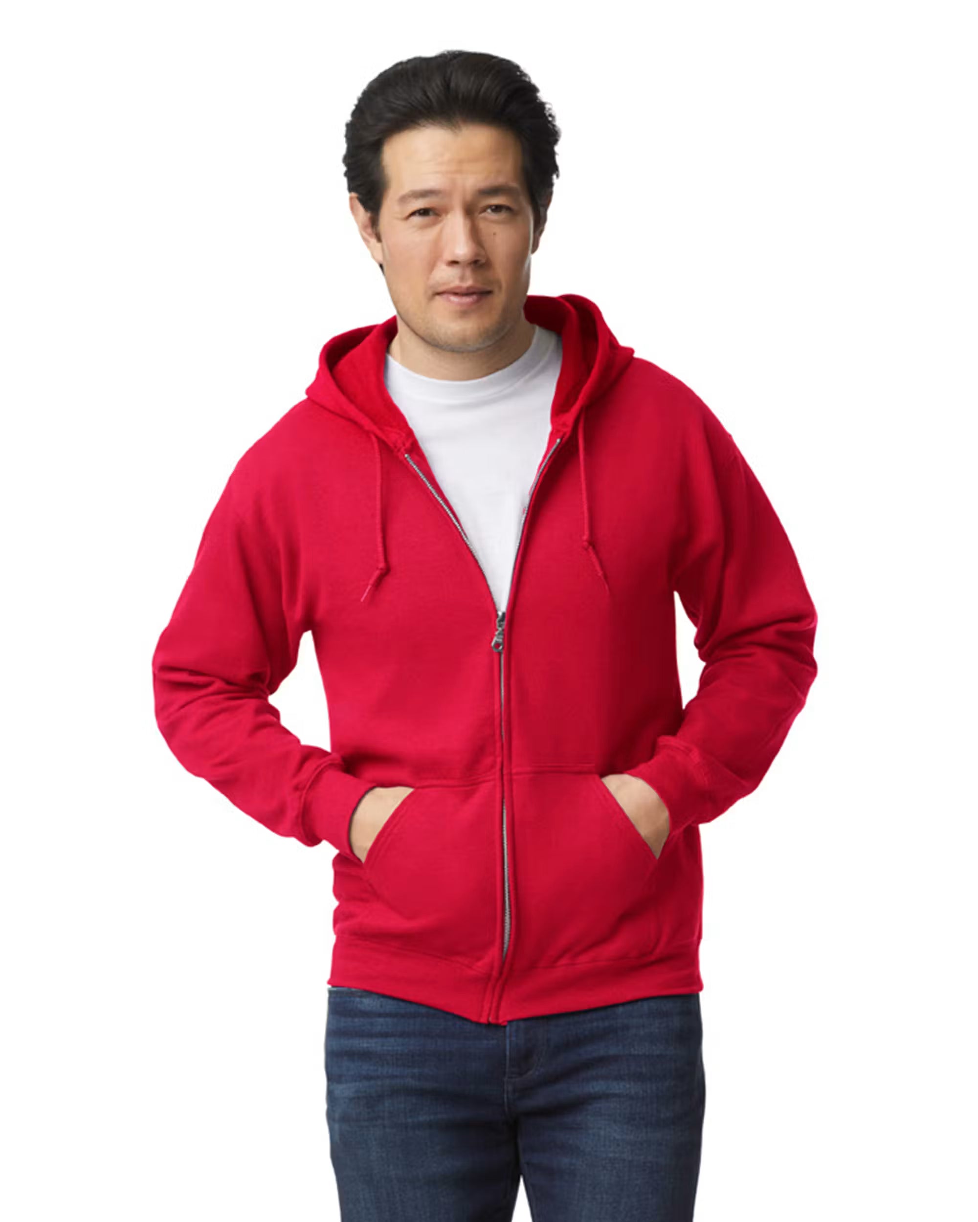 Gildan G186 - Unisex Heavy Blend 50/50 Full-Zip Hoodie - Custom Logo - 4" Left Chest Print
