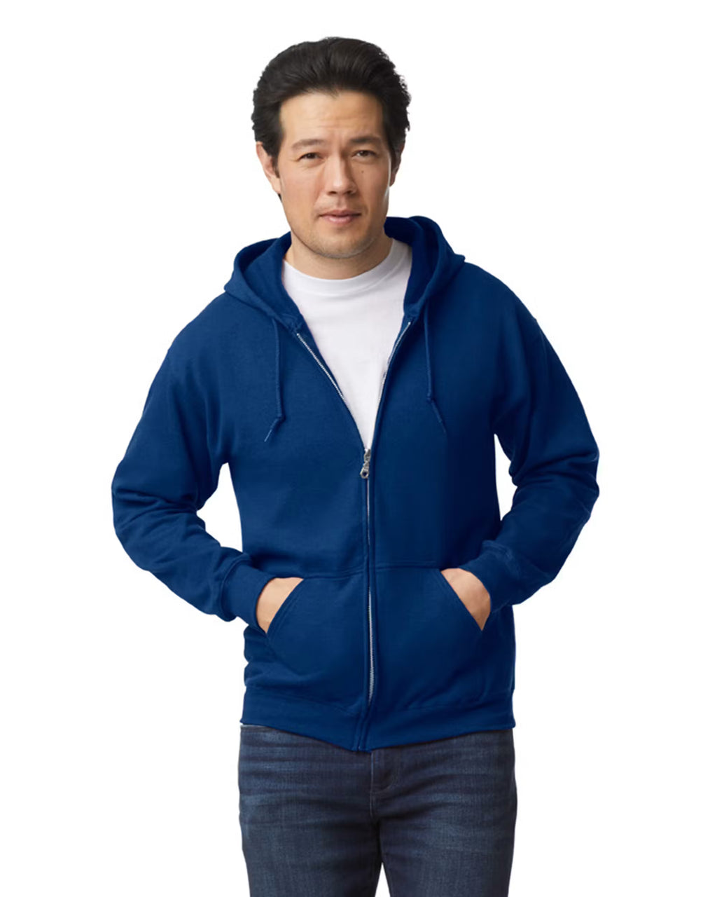 Gildan G186 - Unisex Heavy Blend 50/50 Full-Zip Hoodie - Custom Logo - 4" Left Chest Print