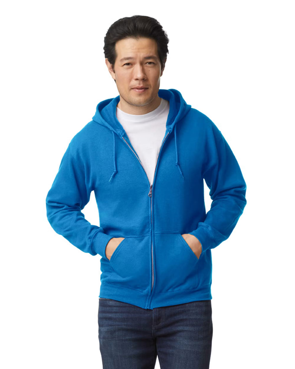 Gildan G186 - Unisex Heavy Blend 50/50 Full-Zip Hoodie - Custom Logo - 4" Left Chest Print