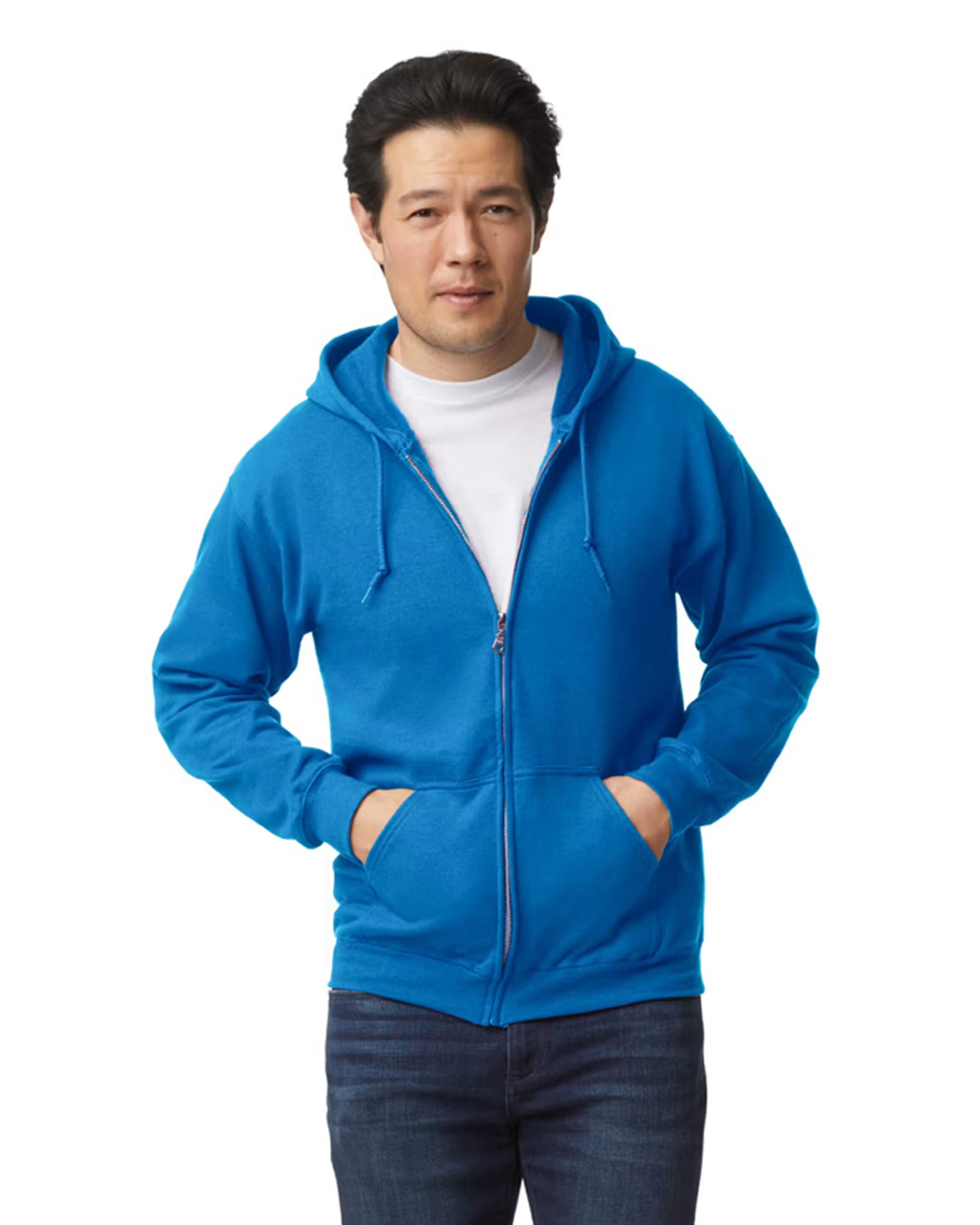 Gildan G186 - Unisex Heavy Blend 50/50 Full-Zip Hoodie - Custom Logo - 4" Left Chest Print