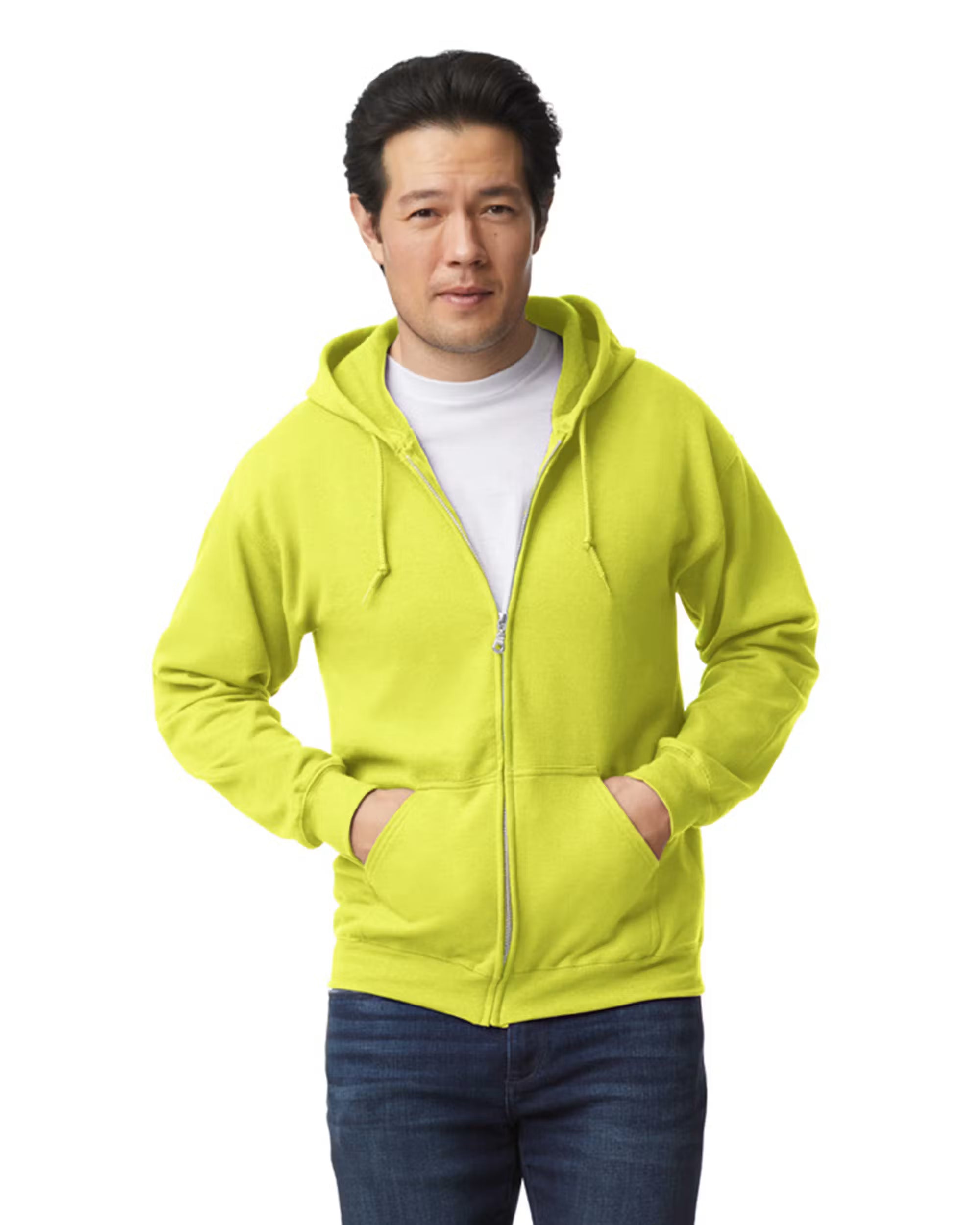 Gildan G186 - Unisex Heavy Blend 50/50 Full-Zip Hoodie - Custom Logo - 4" Left Chest Print