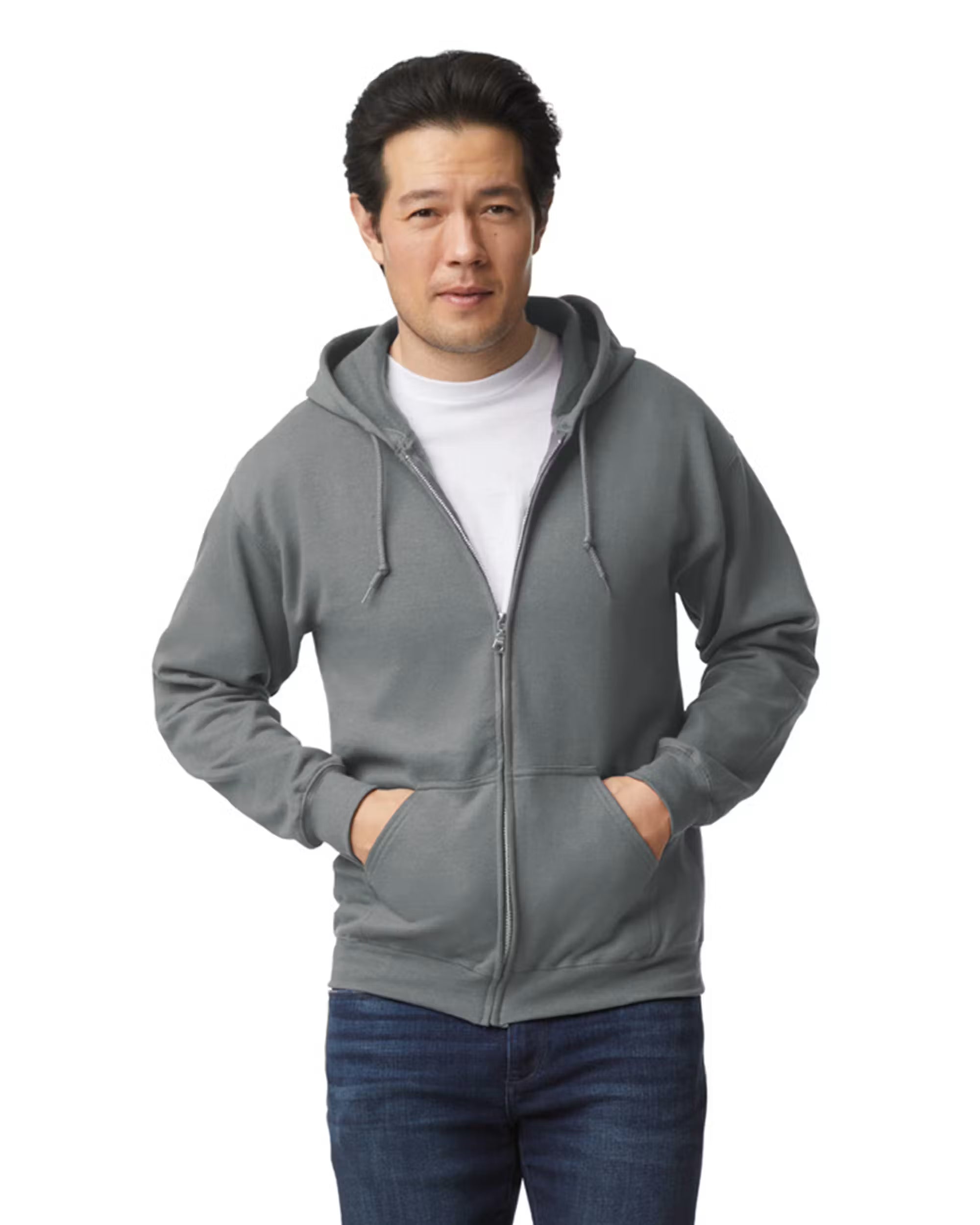 Gildan G186 - Unisex Heavy Blend 50/50 Full-Zip Hoodie - Custom Logo - 4" Left Chest Print