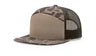 Richardson 168P Printed 7 Panel Trucker Hat – Bark Duck Camo/Brown  - Custom Leather Patch
