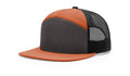 Richardson 168 -  7-Panel Trucker Hat –  Charcoal/Burnt Orange/Black - Customized with Your Logo (Copy)