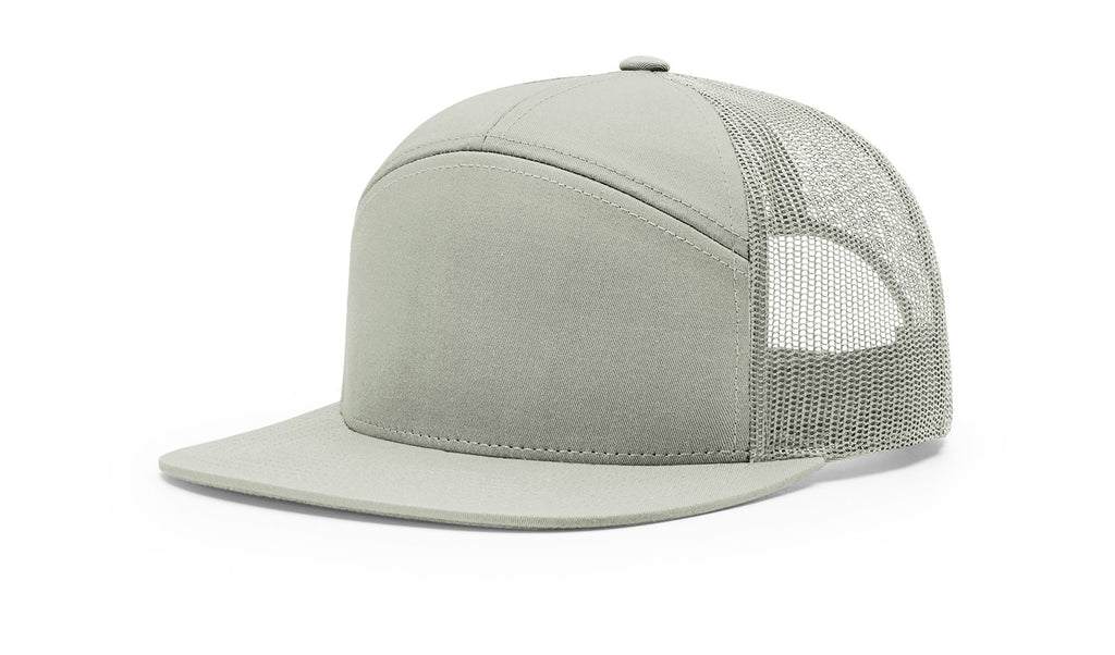 Richardson 168 - 7 Panel Trucker Hat – Quarry - Custom Leatherette Patch w Your Logo