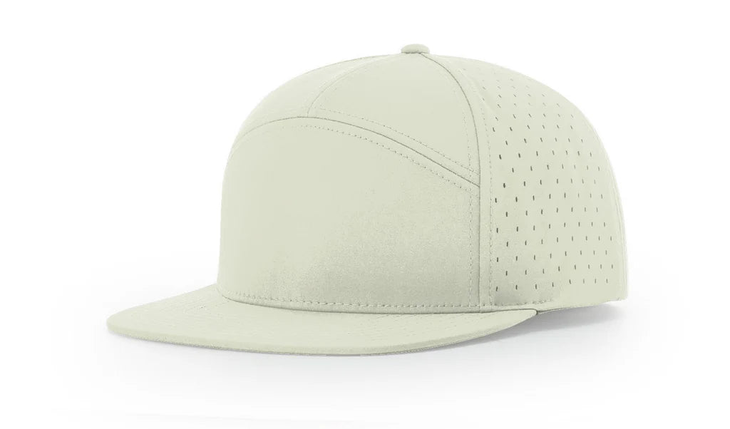 Richardson 169 Cannon Cap 7 Panel Performance Hat – Oat Milk - Customized with Your Logo