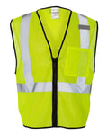 ML Kishigo 1519-1520 - Class 2 Economy Vest with Zippered Front - 4" LEFT CHEST PRINT