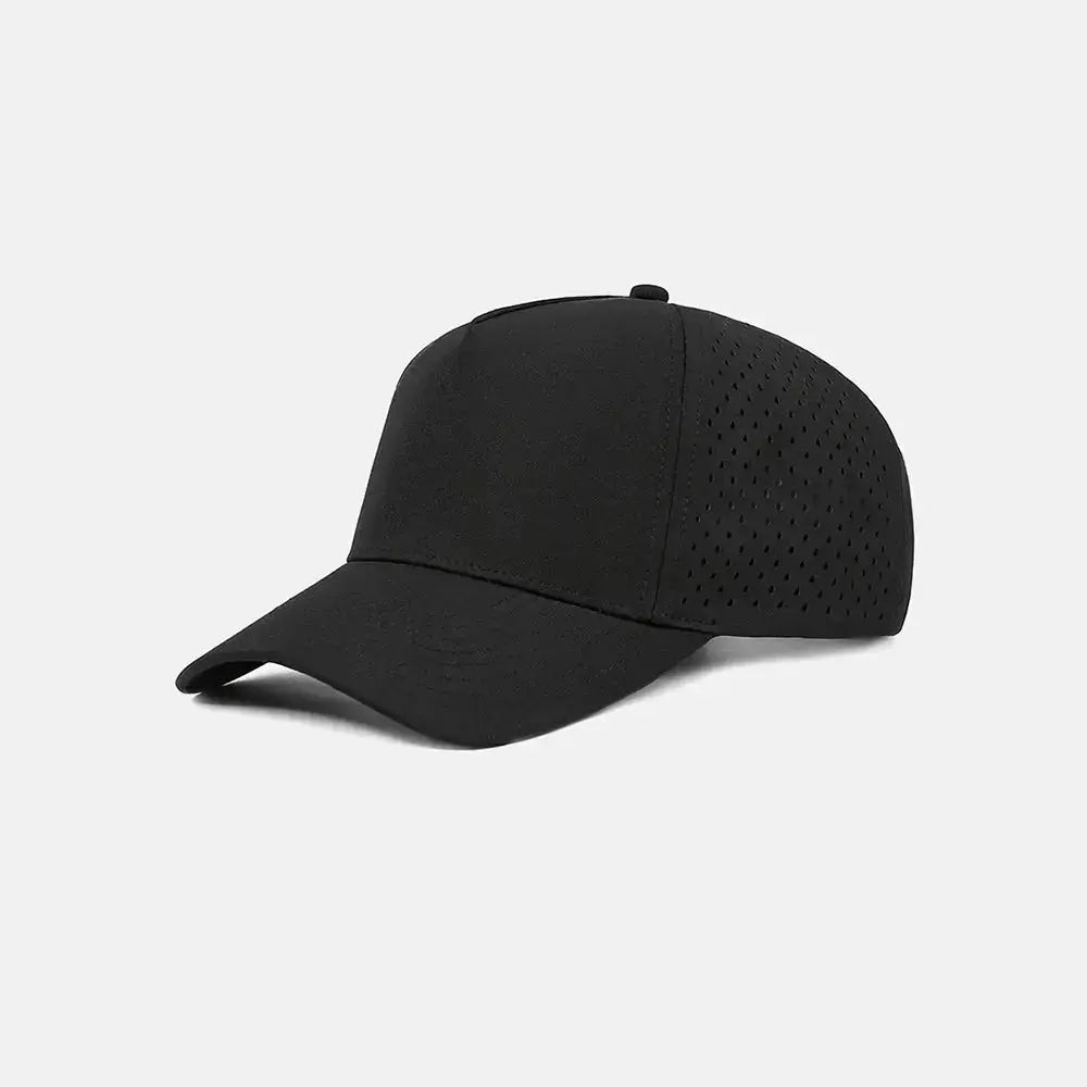 Foremost 6526 - 5 Panel Laser Performance Hat – Black - Customized with Your Logo