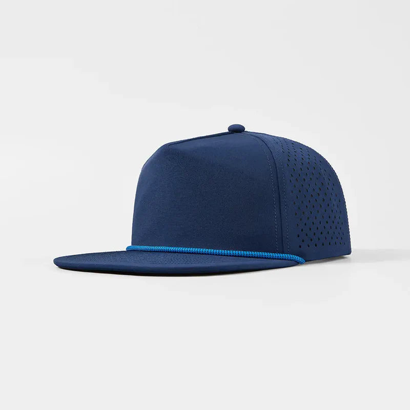 Foremost 5015P Perf 5-Panel Umpqua Rope Hat – Navy K126-38 - Customized with Your Logo