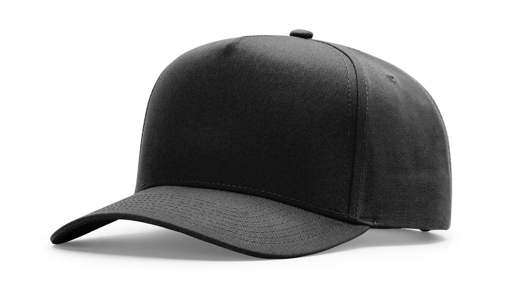 Richardson 323FPC Full Fabric 5 Panel Champ Hat – Black - Customized with Your Logo