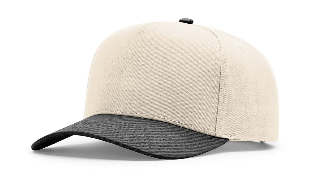 Richardson 323FPC Full Fabric 5 Panel Champ Hat – Cream/Black - Customized with Your Logo