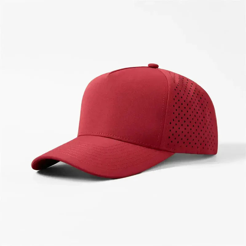 Foremost 6526 - 5 Panel Laser Performance Hat – Red - Customized with Your Logo