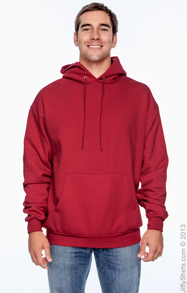Hanes P170 - Ecosmart 50/50 Pullover Hoodie - Custom Logo - 4" Left Chest Print