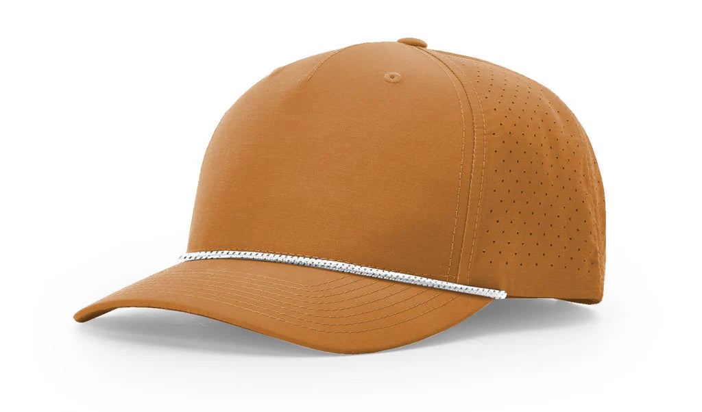Richardson 355 Laser Perf Performance Rope Hat – Clay/White-Black - Customized with Your Logo