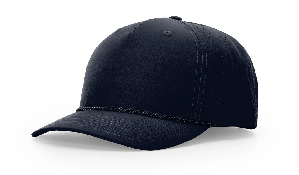 Richardson 355 Laser Perf Performance Rope Hat – Navy/Midnight Navy-Grey-Blue  - Customized with Your Logo