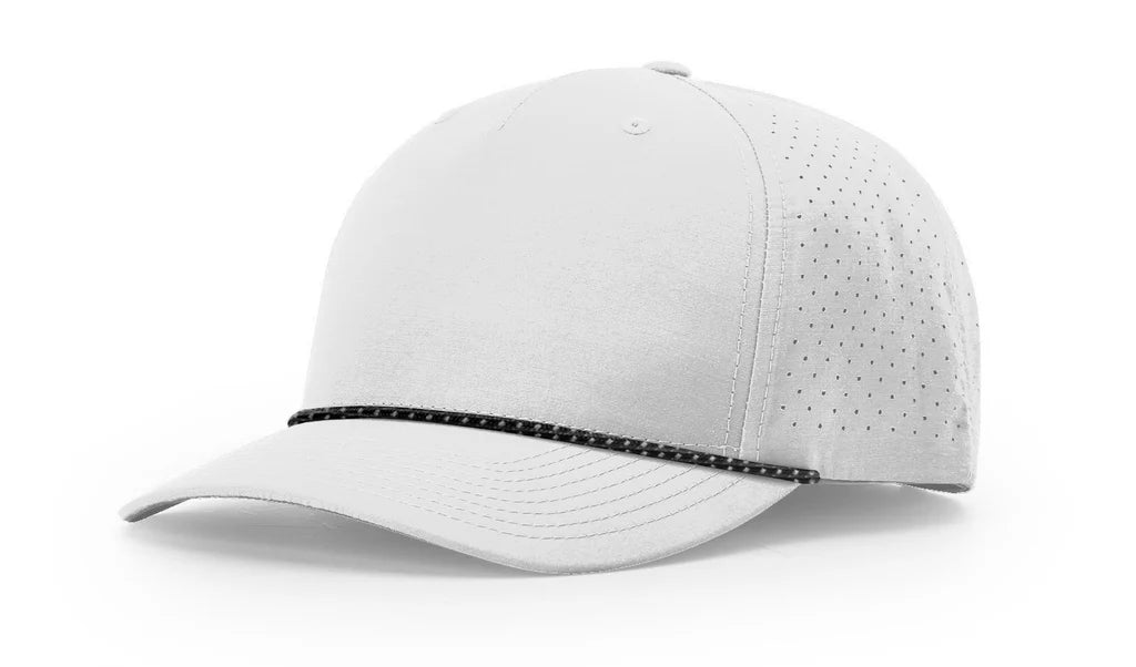 Richardson 355 Laser Perf Performance Rope Hat – Silver/Black-Silver  - Customized with Your Logo