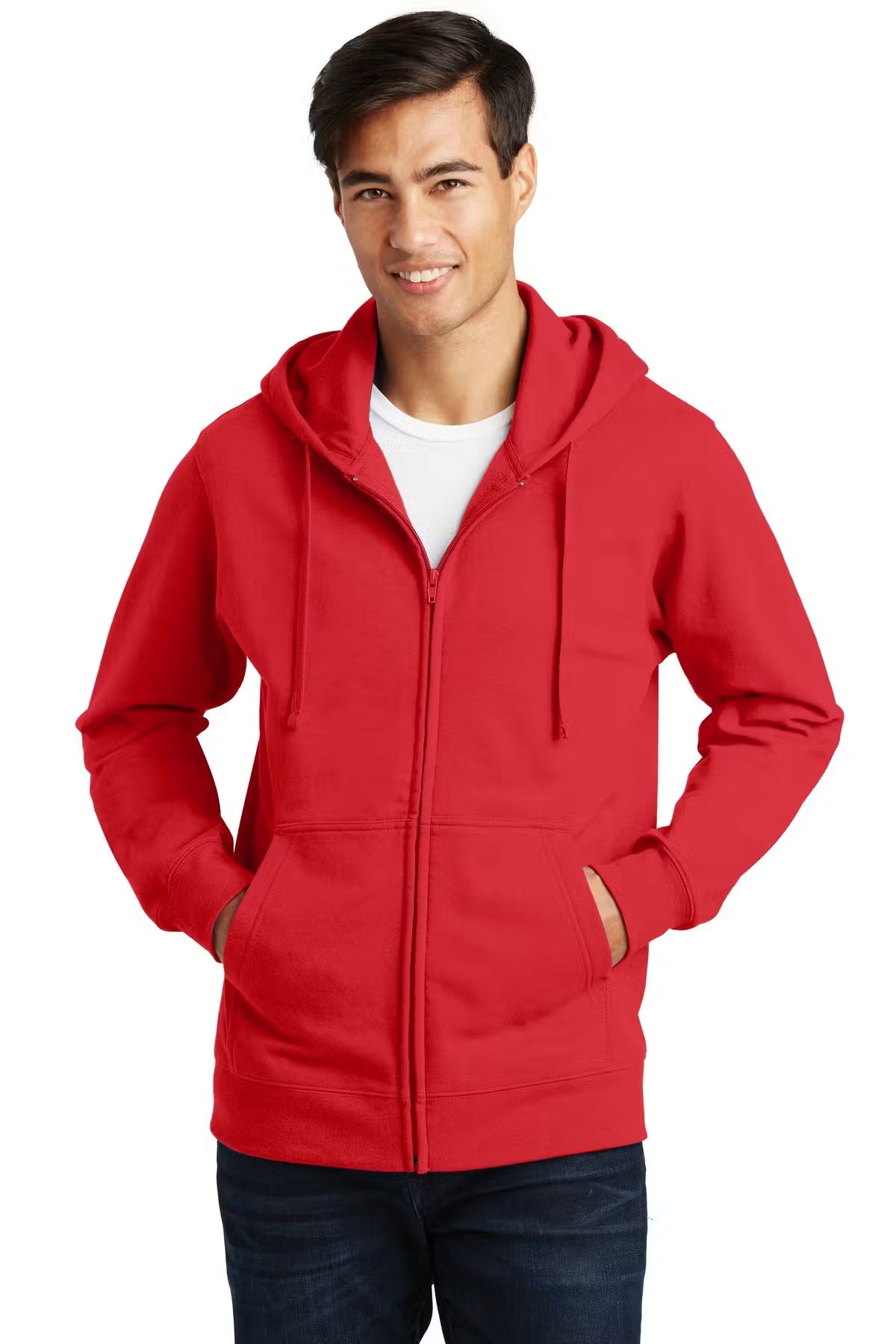 Port & Company PC850ZH - Unisex FF Fleece Full-Zip Hoodie - Custom Logo - 4" LEFT CHEST PRINT (Copy)