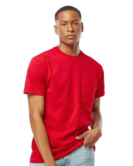 Tultex Pocket T-Shirt - Custom Logo - 4" Left Chest + Full Back Print