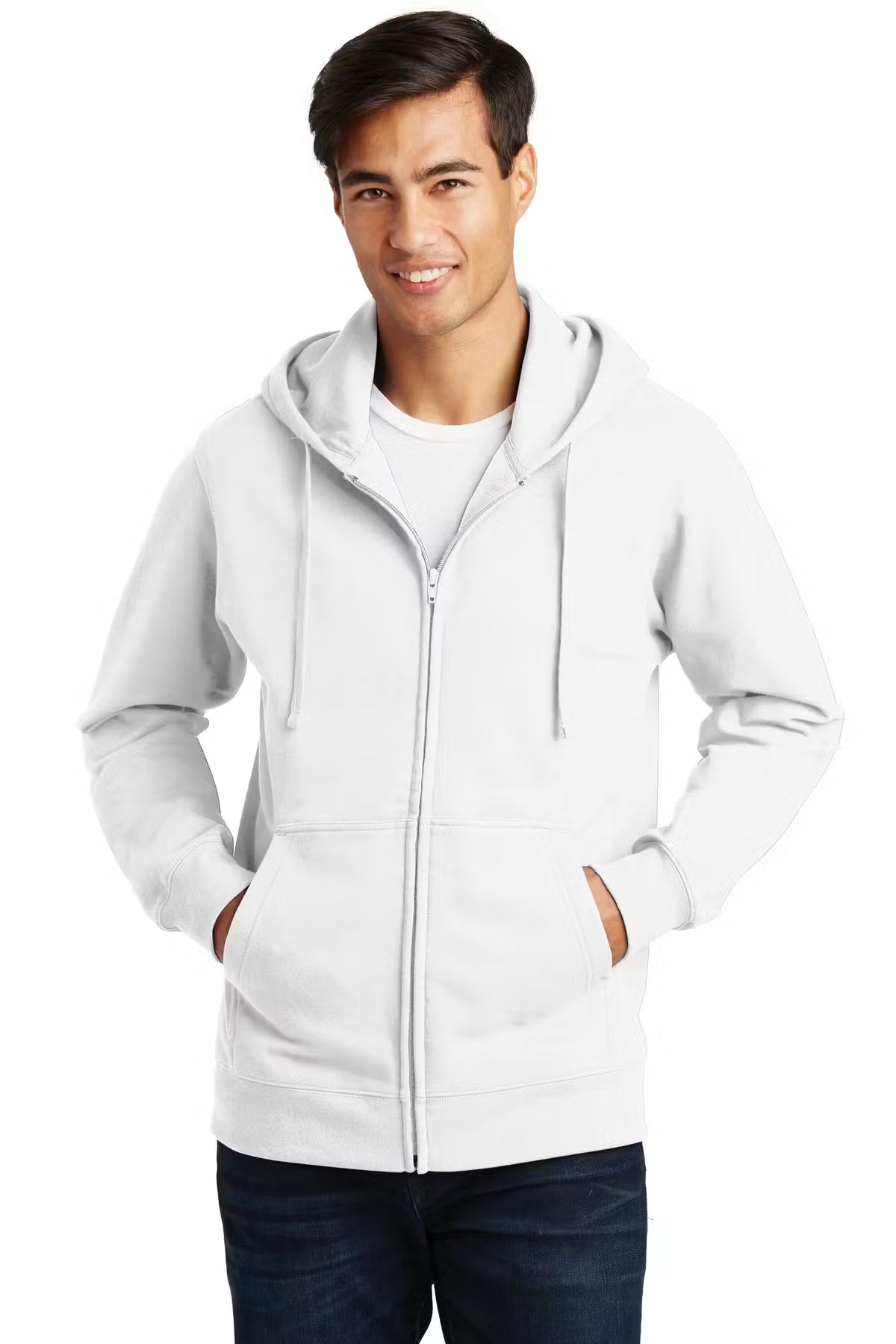 Port & Company PC850ZH - Unisex FF Fleece Full-Zip Hoodie - Custom Logo - 4" LEFT CHEST PRINT (Copy)