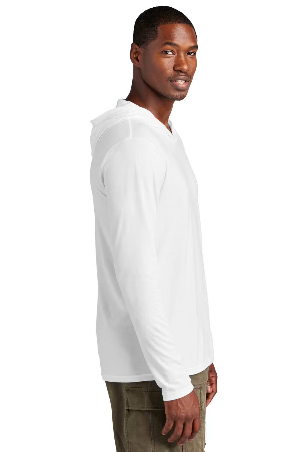 District DM139 - Unisex Perfect Tri Long Sleeve Hoodie - Custom Logo - 4" Left Chest Print (Copy)