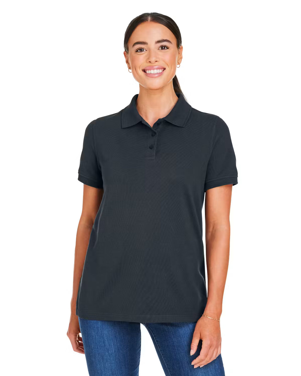 Harriton M205W - Women's Valiant Cotton Snag Protect Polo - Custom Logo - 4" LEFT CHEST EMBROIDERED