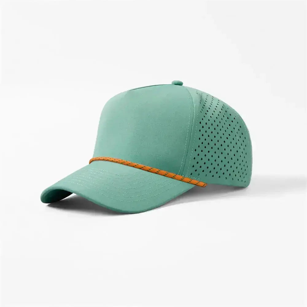 Foremost 6526P - 5 Panel Laser Performance Rope Hat – Teal K102-15 - Customized with Your Logo