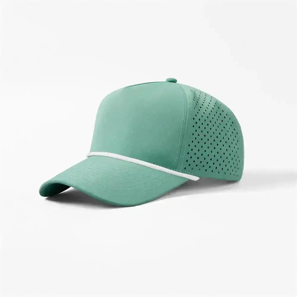 Foremost 6526P - 5 Panel Laser Performance Rope Hat – Teal K106-22 - Customized with Your Logo