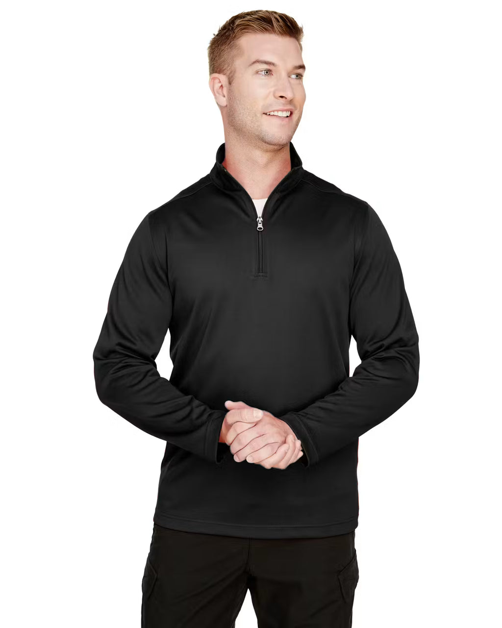 Harriton M748 - Men's Advantage Snag Protection Plus IL Quarter-Zip - Custom Logo - 4" LEFT CHEST PRINT