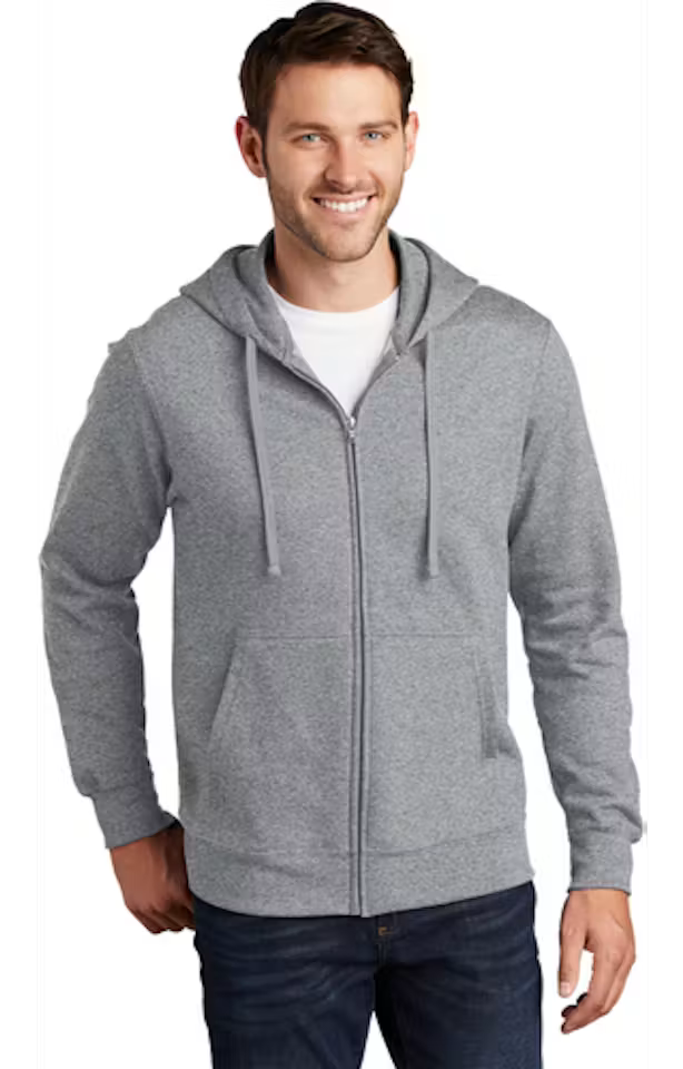 Port & Company PC850ZH - Unisex FF Fleece Full-Zip Hoodie - Custom Logo - 4" LEFT CHEST PRINT (Copy)
