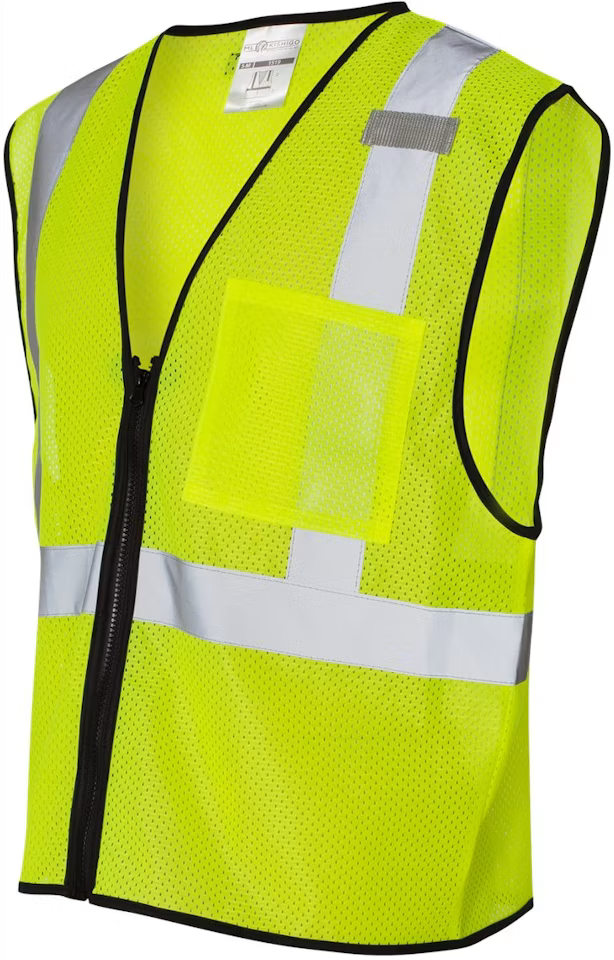 ML Kishigo 1519-1520 - Class 2 Economy Vest with Zippered Front - Custom Logo - 4" LEFT CHEST + FULL BACK PRINT (Copy)