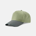 Foremost 6526 - 5 Panel Laser Performance Hat – Olive+Charcoal - Customized with Your Logo