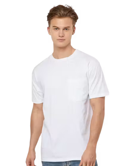 Tultex Pocket T-Shirt - Custom Logo - 4" Left Chest + Full Back Print