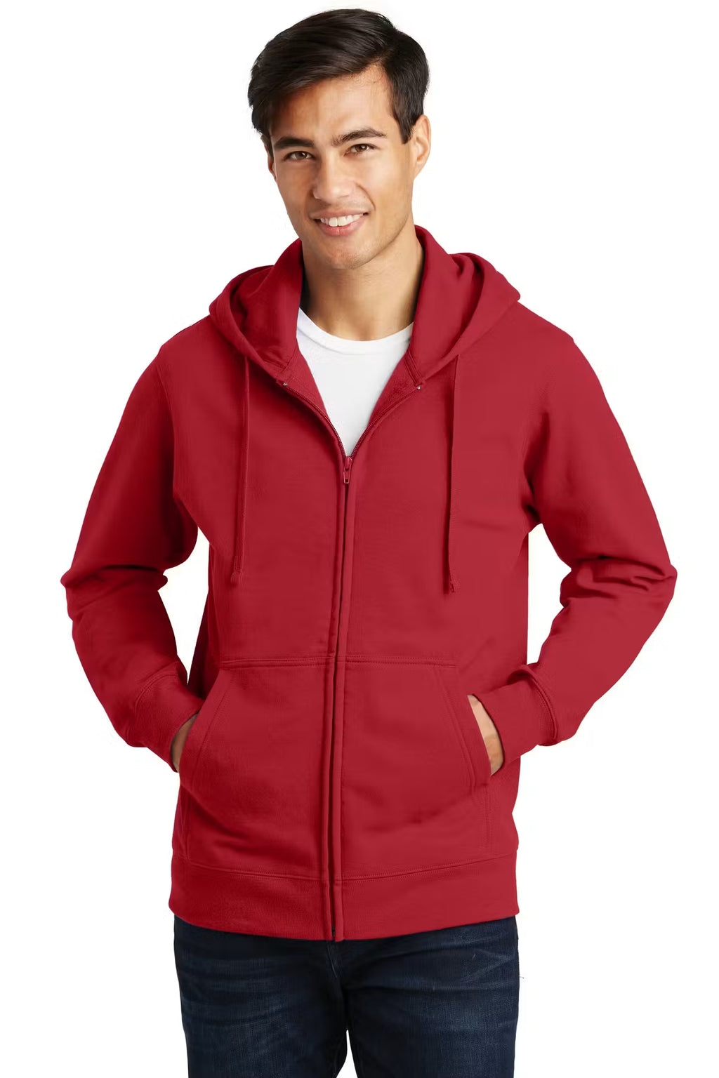 Port & Company PC850ZH - Unisex FF Fleece Full-Zip Hoodie - Custom Logo - 4" LEFT CHEST PRINT (Copy)